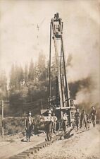 Pile Driver Railroad Tracks PM Tacoma Washington WA 1910 Real Photo RPPC picture