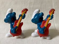 Pair of Rock ‘n Roll Smurfs playing electric guitars, 1977 & 1980 Peyo Schleich picture