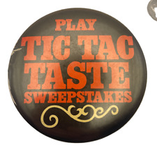 Vintage Play Tic Tac Taste Sweepstakes Collectible Button Pinback Rare picture