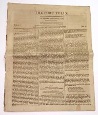 Rare Antique American Literary Magazine The Port Folio Philadelphia, PA 1801 picture