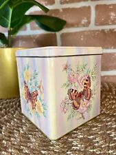 Vintage Retro Butterflies Collectible Decorative Tin Floral England Made Daher picture