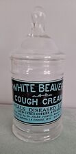 Apothecary Glass Jar White Beaver’s Cough Cream  picture
