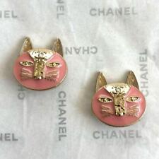 CHANEL vintage Pink CAT buttons 25mm set of 2 picture
