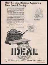 1921 Ideal Stencil Machine Company Belleville Illinois Stencil Cutters Print Ad picture