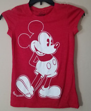 Disney Mickey Mouse Short Sleeve Shirt Girls Juniors M (7/9) Red White Youth picture