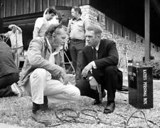 The Getaway 1972 Steve McQueen Director Sam Peckinpah on the set 8x10 Photo picture