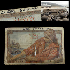 Rare WWII D-Day June 6th 1944 Soldier Signed Normandy Captured Bill with C.O.A. picture
