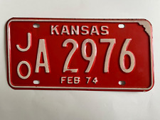 1974 Kansas License Plate Expires February 1974 