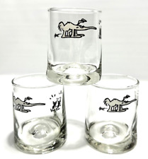 Vintage BC Comics Anteater Ice Age Whiskey Drinking Glass Tumblers Set Of 3 picture