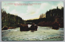Concrete Bridge Yellowstone River National Park Scheuber Drug Germany Postcard picture