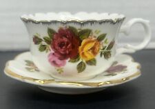 Vintage Small Tea Cup Saucer Fine Bone China Rose Floral picture
