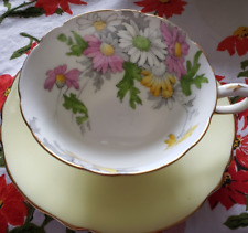 Paragon England Double Warrant Bone China Daisies Yellow Tea Cup and  Saucer Set picture