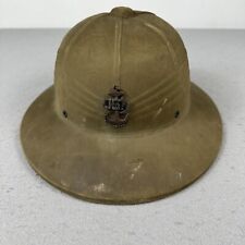 WW2 USN Navy Tropical Pith Helmet Named Bill Bennett Troop 513 picture