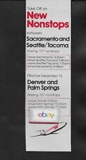 WESTERN AIRLINES 1979 BOEING 727-200 DENVER TO PALM SPRINGS & 737 SMF/SEA AD picture