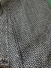 Vintage Sewing Fabric Wool Blend Woven 3+ Yds Black White Tweed Heavy Upholstery picture