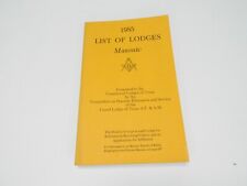 1985 Vintage Masonic List of Lodges - Names Locations Numbers USA Rare picture