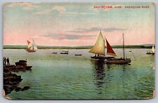 Annisquam Massachusetts River Sailboats Waterfront Riverfront Vintage Postcard picture