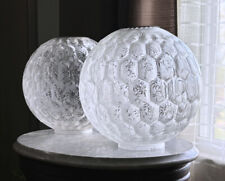 Antique PR Frosted Honeycomb GWTW Banquet Ball SHADE Kerosene Lamp Shades picture