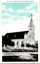 1940'S. FREDERICKSBURG, TX. ST MARY'S CATHOLIC CHURCH. POSTCARD DB32 picture