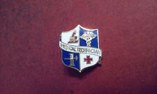 Vintage MEDICAL TECHNITION Brooch Lapel Pin w/ Shield Symbols Metal & Enamel picture