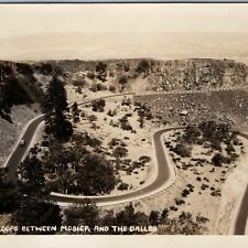 c1920s Mosier The Dalles, OR RPPC Rowena Horseshoe Loops Columbia River Hwy A199 picture