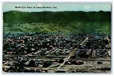 1915 Birds Eye View Buildings Street Santa Barbara California Antique Postcard picture