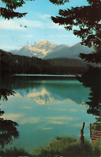 Jasper Park Alberta Canada, Mount Edith Cavell & Lake Beauvert, Vintage Postcard picture