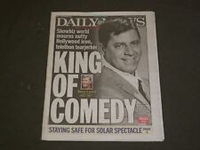 2017 AUGUST 21 NEW YORK DAILY NEWS - JERRY LEWIS DEAD- 1926-2017- KING OF COMEDY picture