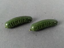2 Vintage HEINZ Pickle Collectables Pin Green Condiment Flair picture