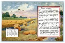 c1905 The Farmers Savings Bank Greene Iowa IA Field Wheat Calendar Postcard picture