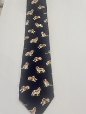 Cavalier King Charles Spaniel Dog Pattern  Silk Tie Vintage USA picture