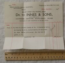1946 invoice Innes & Sons, Becket Street Sale Rooms, Derby picture