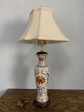 Vintage Hand Painted Porcelain Urn Shaped Table Lamp Paisley Floral Colorful picture