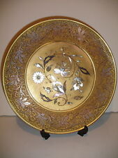 EXQUISITE ANTIQUE 19t HUNGARIAN CORVINIELLO BRONZE INLAID FLOWERS PLATE CHARGER  picture