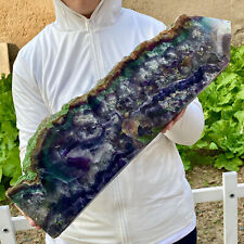 19LB Natural Fluorite Crystal Column Magic Wand Obelisk Point Earth Healing picture