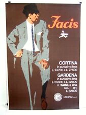ORIGINAL Italian 1960s advertising poster for Facis menswear.  Linen-backed. picture