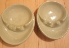 2 vintage green ashtrays picture