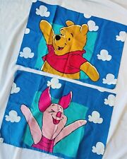 Vtg 90s Kids Bedding Disney Winnie The Pooh Piglet Standard Pillowcase Set picture