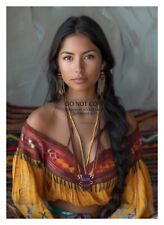 GORGEOUS YOUNG NATIVE AMEIRCAN WOMEN 5X7 FANTASY PHOTO picture