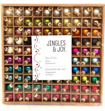 JINGLES & JOY TINY CHRISTMAS FEATHER TREE ORNAMENTS. 100 in box.   3/4