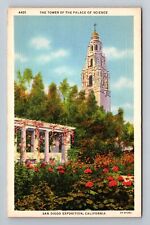 San Diego CA-California, Tower the Palace Science, Vintage Postcard picture