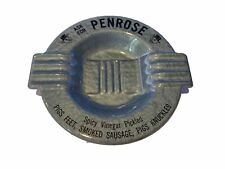 Vintage Metal Ashtray PENROSE  Pickled Pork Products 60s-70s Cigarette Smoking picture