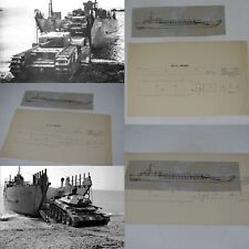 Rare WWII 1942 Classified British D-Day Landing Craft TLC IV Blueprint Lot Relic picture
