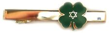 Jewish Lucky Four Leaf Clover Star of David Work Suit Wedding Tie Bar Clip picture