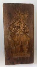 ANTIQUE CARVED Wood COOKIE MOLD Wall Hanging Jester Playing Instrument 13” X 6” picture