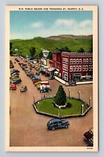 Murphy NC-North Carolina, Aerial View Public Square, Antique Vintage Postcard picture
