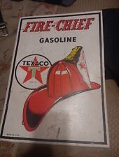 Rare Vintage 1957 Texaco Fire Chief Gasoline Gas Station Metal Advertising Sign picture