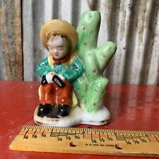 Vintage Made in Occupied Japan Cowboy by Cactus Bud Vase Figurine picture