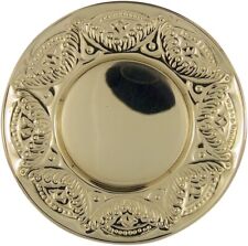 Catholic Orthodox Solid Brass Floral Embossed Host Paten for Church 5 3/4 Inch picture