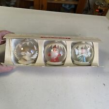 Rare Vintage SHINY BRITE Glass Globe Diorama Ornaments Original Box picture